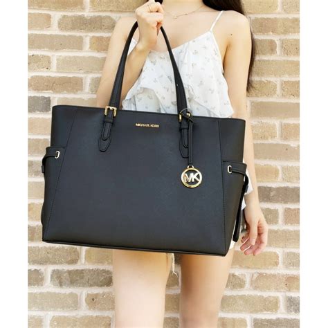 michael kors large leather drawstring tote